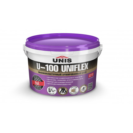 Плиточный клей эластичный ЮНИС UNIFLEX U-100, 5кг ведро