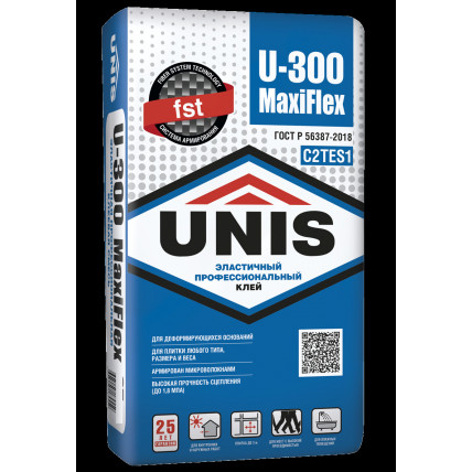 Плиточный клей ЮНИС U-300 MaxiFlex, 25кг