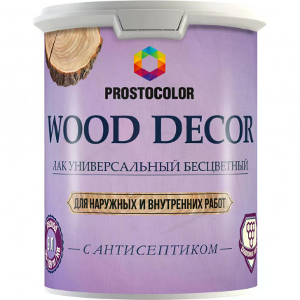 Лак WOOD DECOR PROSTOCOLOR с воском глянец 0,9л