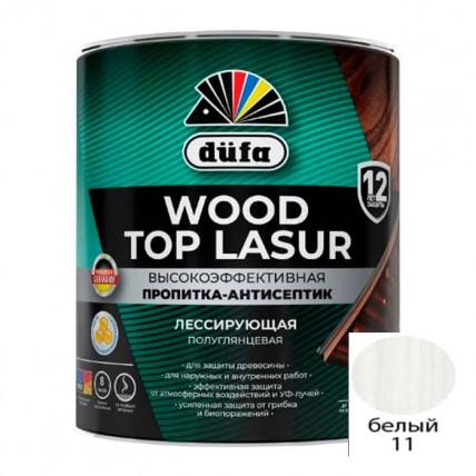 Антисептик DUFA WOOD TOP LASUR белый 2,5л