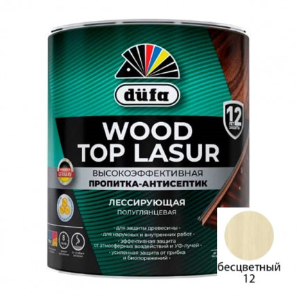 Антисептик DUFA WOOD TOP LASUR бесцветный 0,9л