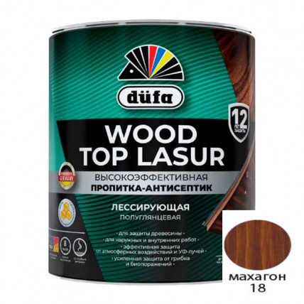 Антисептик DUFA WOOD TOP LASUR махагон 0,9л