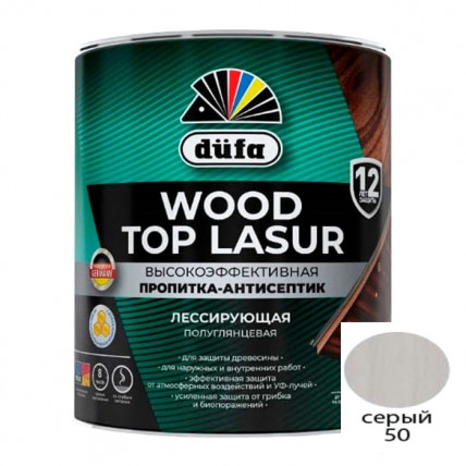 Антисептик DUFA WOOD TOP LASUR серый 0,9л